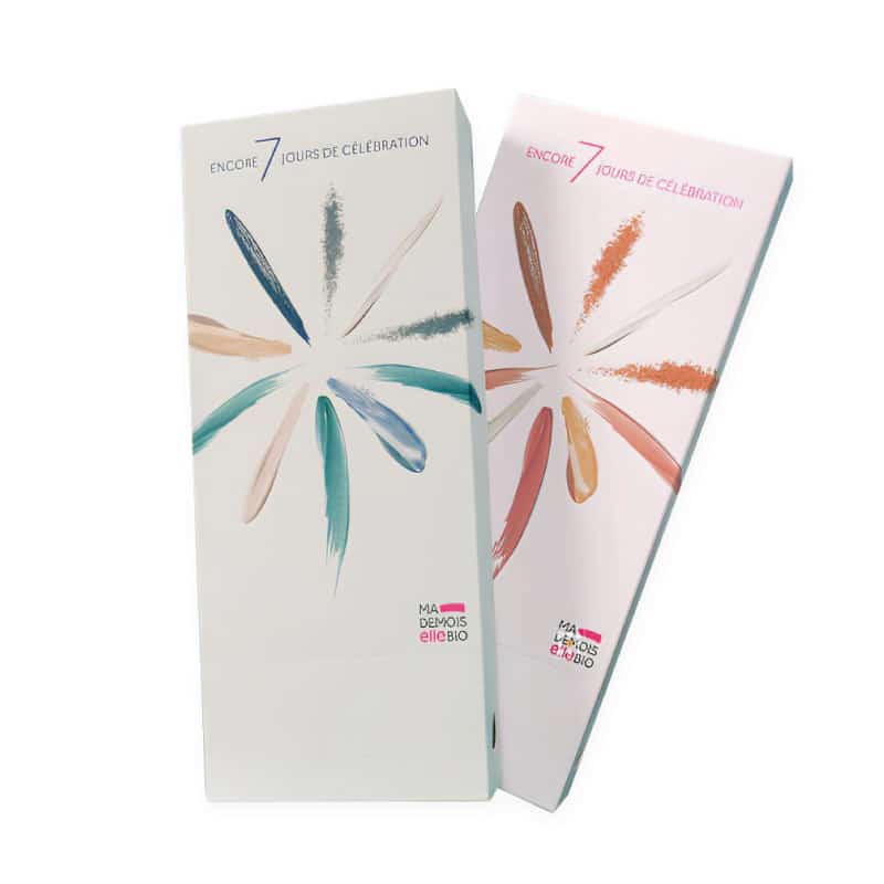 calendrier de l'après mademoiselle bio 2024 contenant 7 produits soins visage