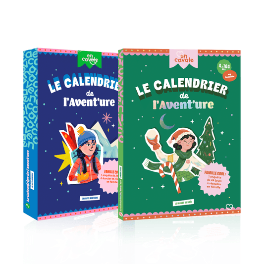 coffret enquete enigmes enfants calendrier de l'avent en cavale 2025 jeux et activités ludique pour enfant de 4 à 6 ans et 7 à 12 ans