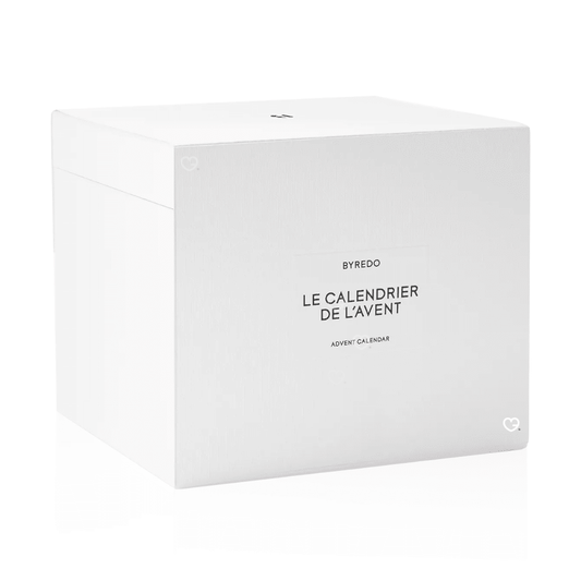 Calendrier de l’Avent Byredo 2025 édition luxe avec 24 mini parfums, bougies, soins et accessoires, idéal cadeau beauté premium femme