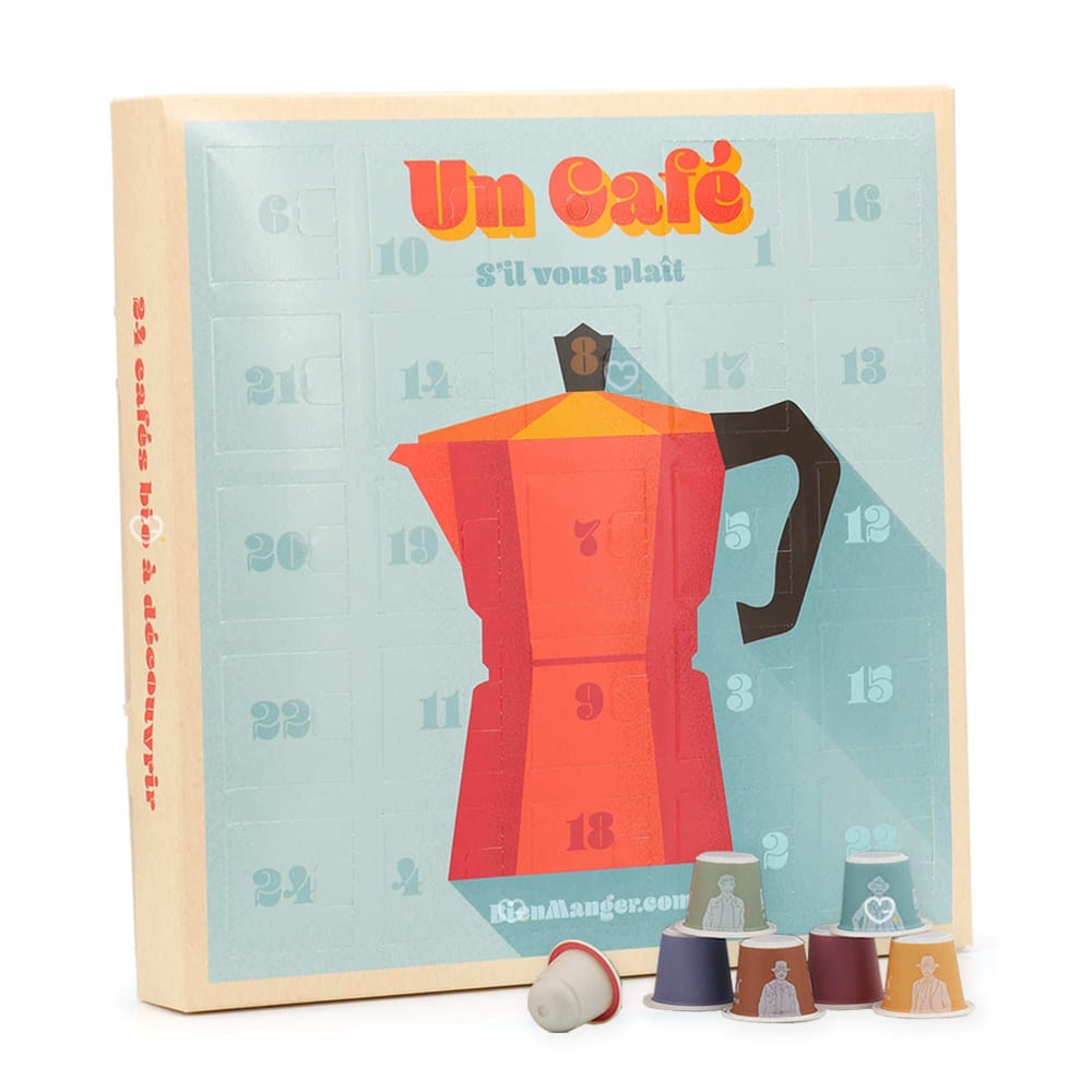 calendrier de l'avent café 2024 contenant 24 capsules Nespresso de café bio