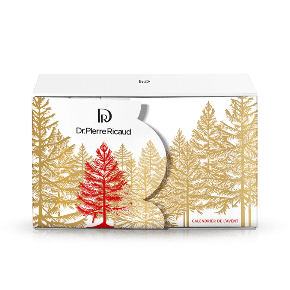 Calendrier de l’Avent Dr Pierre Ricaud 2025 avec 24 soins visage, corps, capillaires et vernis, coffret beauté festif pour femmes élégantes