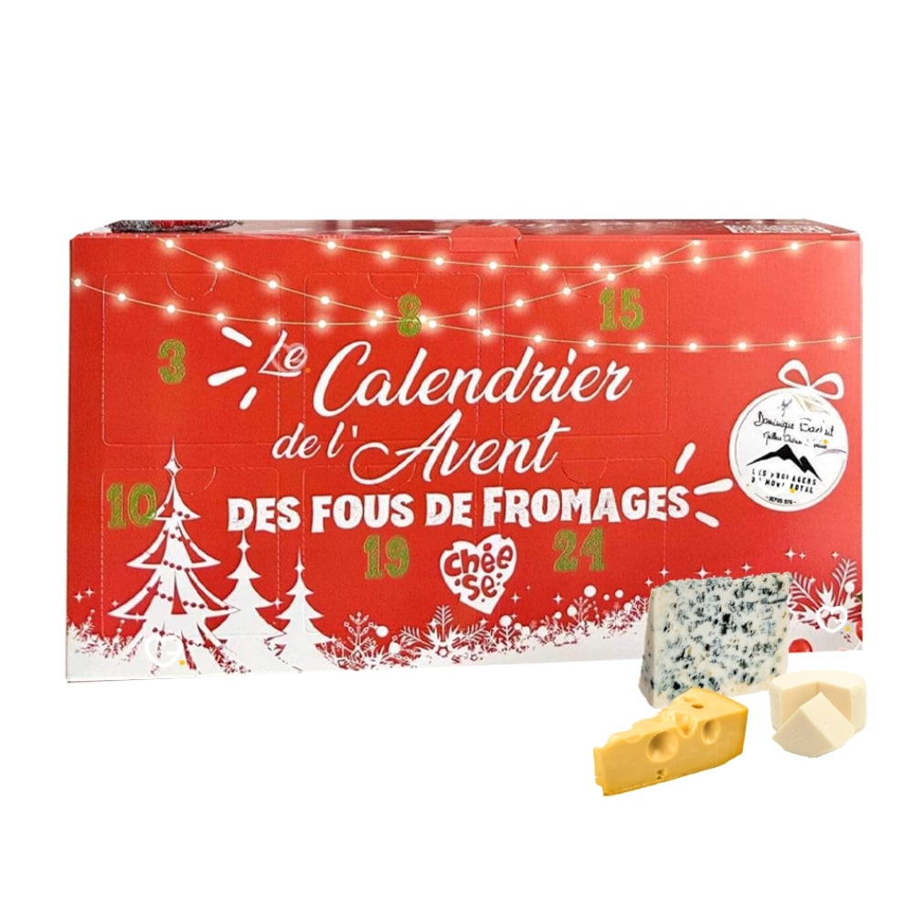 calendrier de l'avent fromage artisanal dominique bouchait 2024 contenant 24 fromages