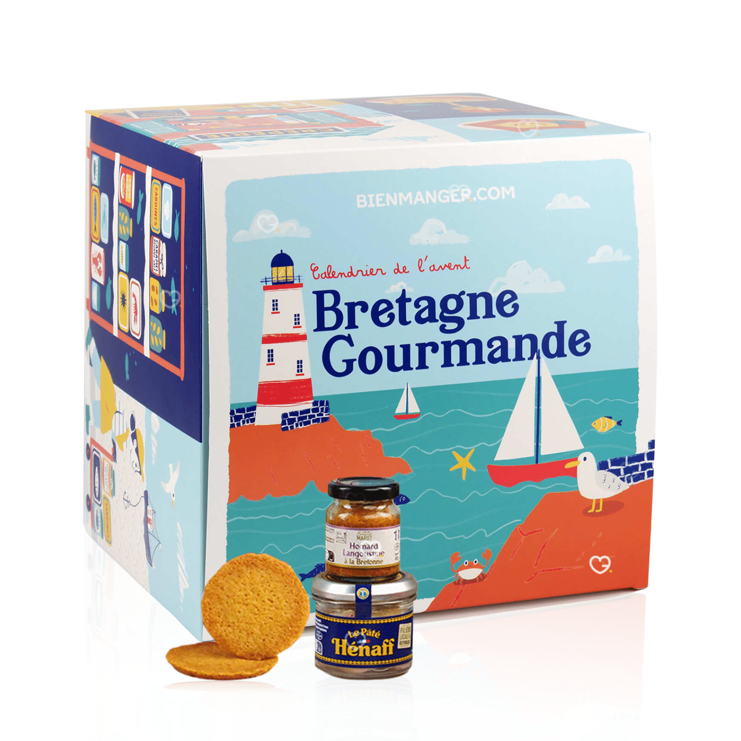 Calendrier de l’Avent gourmand Bretagne 2025 avec 24 spécialités gourmandes sucrées et salées artisanales, idéal pour famille, couple et amateur de gastronomie régionale.