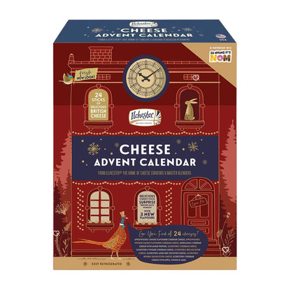 Calendrier de l'avent Fromage 2024 Ilchester Cheese contenant des fromages individuels de différentes saveurs