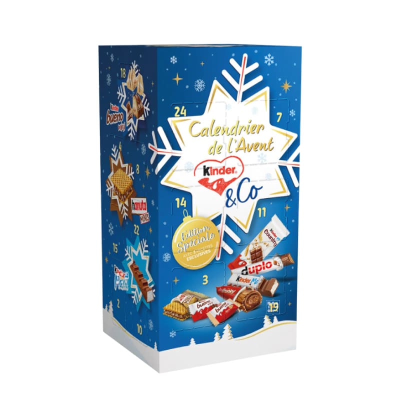 edition speciale 2025 calendrier de l'avent kinder & co avec chocolat ferrero et kinder bueno country