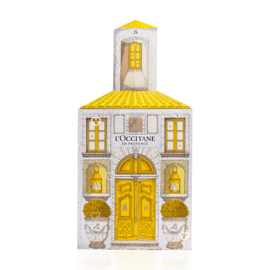 Le calendrier de l’avent L’Occitane luxe 2025 se présente sous la forme d’un coffret élégant aux allure de mas provencale au toit jaune, contenant 24 soins visage, corps et fragrances. Conçu comme une édition exclusive, il invite à une découverte sensorielle quotidienne, mêlant textures délicates et senteurs raffinées. Ce calendrier de l'Avent beauté met en avant l’univers provençal et raffiné de la maison