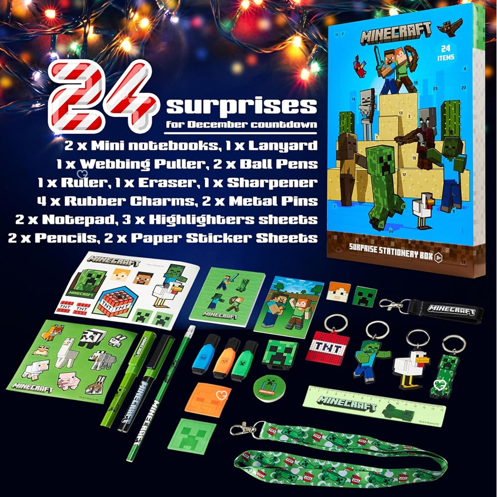 Calendrier de l'Avent Minecraft Papeterie