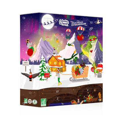 Calendrier de l’Avent Potager 2025 de Dr Jonquillet et Mr Ail avec 26 sachets de semences bio variées, cadeau original et durable pour adulte, homme femme passionnés de jardinage.