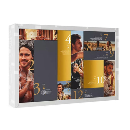 coffret beauté gris et jaune calendrier de l'avent rituals pour homme 2024 avec 12 cosmétiques soins visage, corps et bien-être