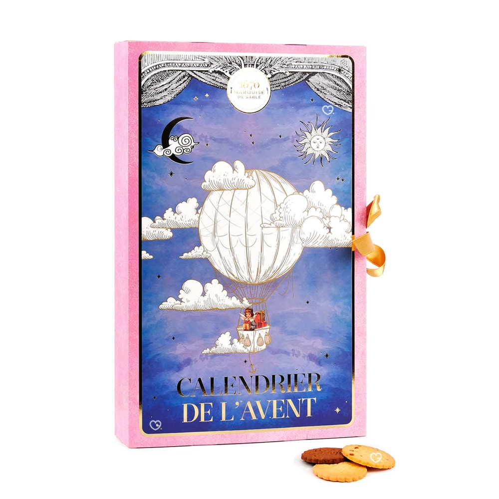 calendrier de l'avent La Sablésienne 2024 contenant 24 biscuits sucrés et gourmand