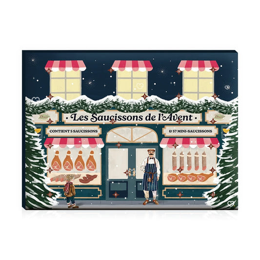 calendrier de l'avent saucisson 2025 contenant des saucissons et mini saucissons de saveurs différentes