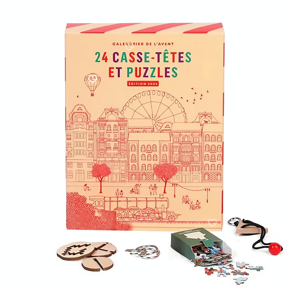 Calendrier de l'avent Casse-Têtes et puzzle 2024 nature et découvertes avec jeux reflexions pour adulte et enfant